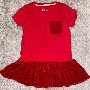 Mini Boden Red Velvet Top Size 8-9Y